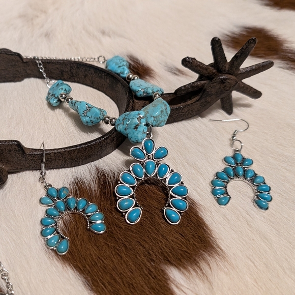 🎁 Turquoise Necklace & Earring Set - Picture 9 of 12